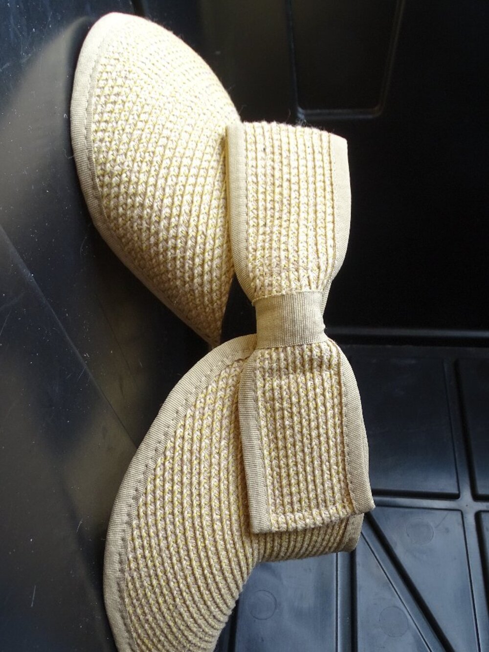 Woven Sun Hat with Bow Detail Collapsible Packable Travel Hat